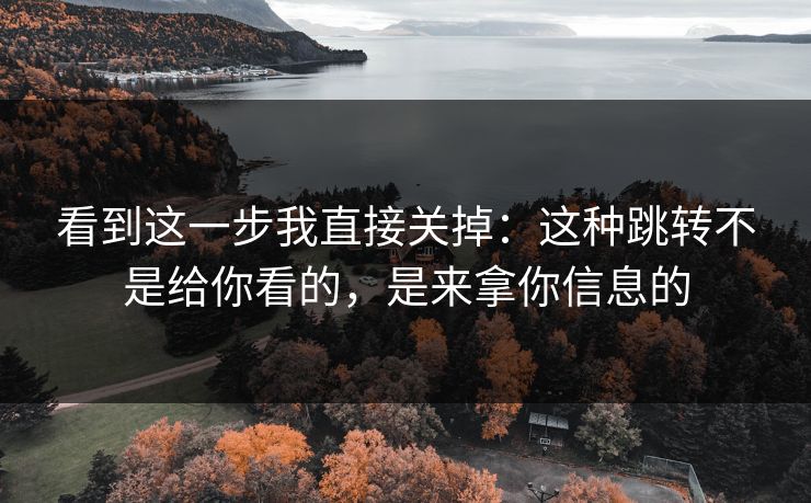 看到这一步我直接关掉：这种跳转不是给你看的，是来拿你信息的-第1张图片-反差大赛全集站