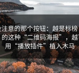 你没注意的那个按钮：越是标榜“免费”的这种“二维码海报”，越可能用“播放插件”植入木马