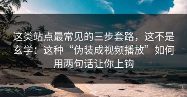 这类站点最常见的三步套路，这不是玄学：这种“伪装成视频播放”如何用两句话让你上钩