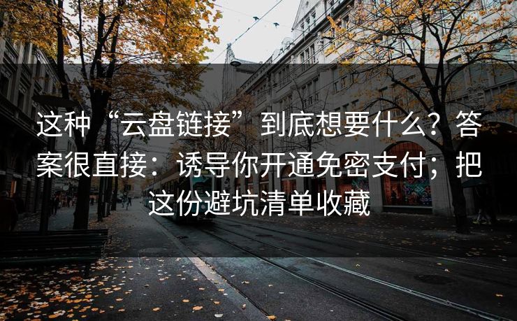 这种“云盘链接”到底想要什么？答案很直接：诱导你开通免密支付；把这份避坑清单收藏-第1张图片-反差大赛全集站